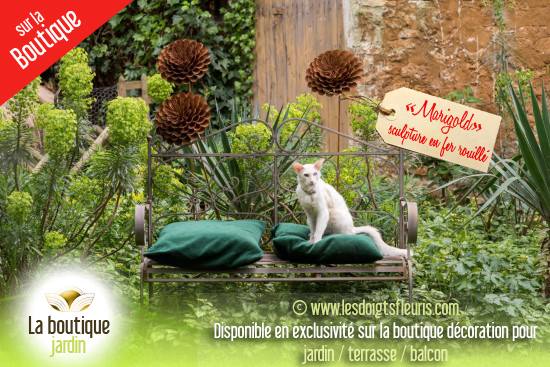 Scupture Marigold en fer rouille - Les Doigts Fleuris